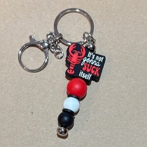 Silicone Bead Keychain - Lobster